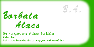 borbala alacs business card